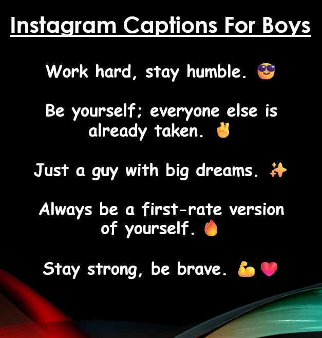 instagram captions for boys