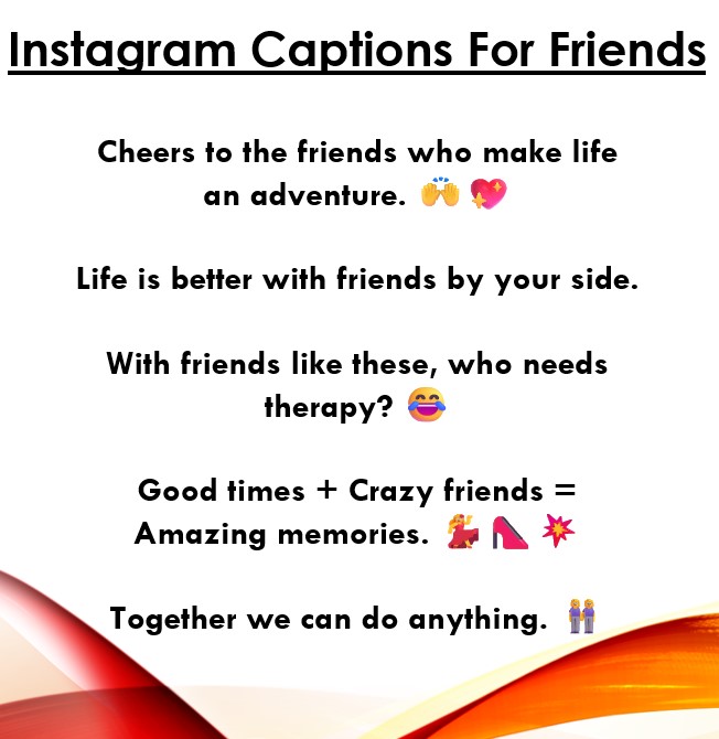 instagram captions for friends