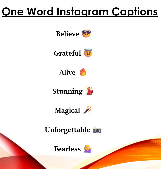 one word instagram captions