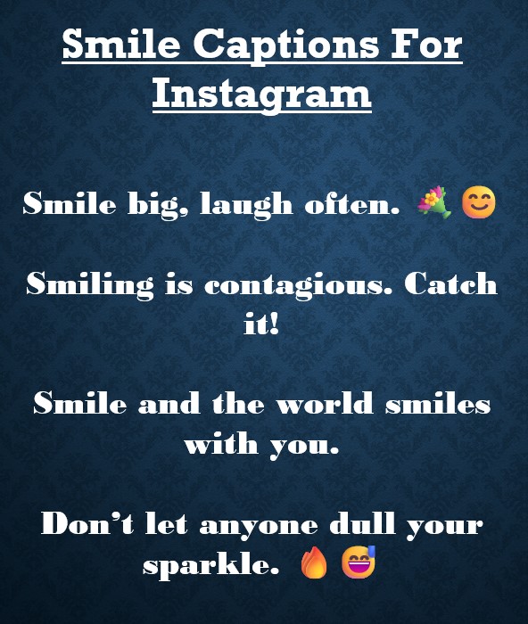 smile captions for instagram