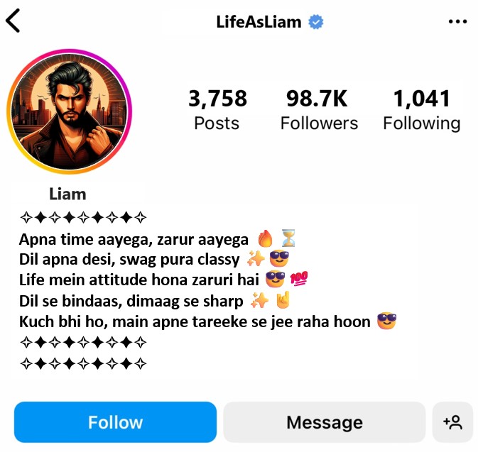 Instagram Bio For Boys Stylish Font