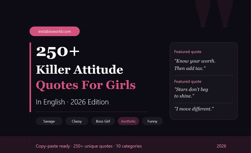 killer attitude quotes for girls in English